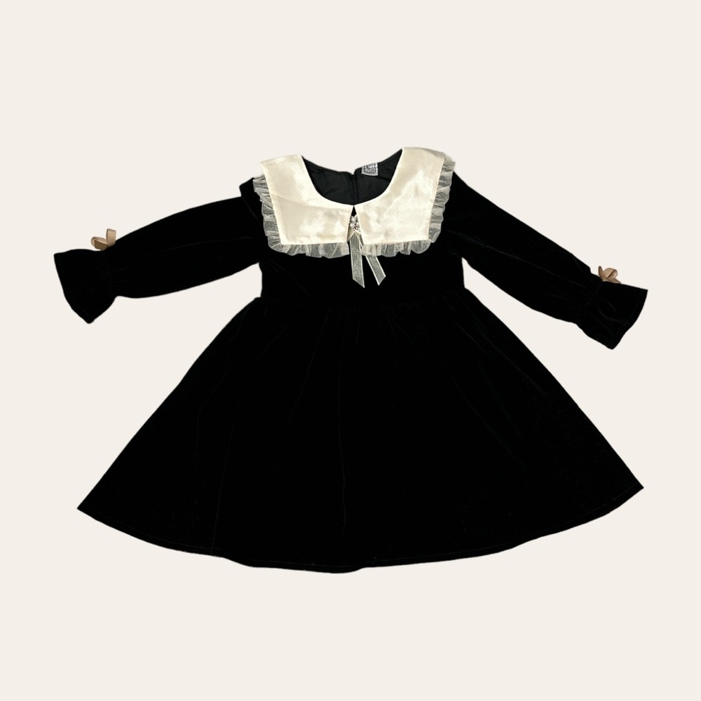 EUC Vintage Velour Black Dress size 8
